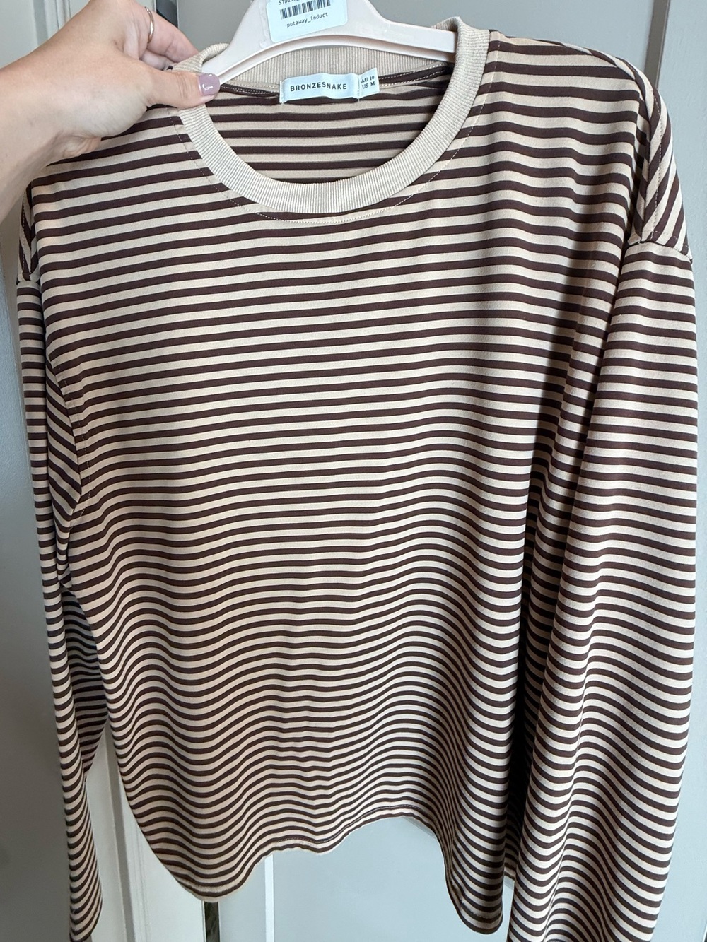 Bronze + Spring Brown Stripe Long Sleeve Tee
